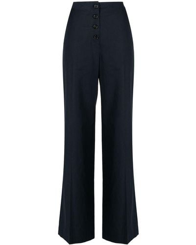 Pushbutton Button-up Trousers - Blue