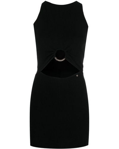 Nissa Cut-out Knitted Short Dress - Black