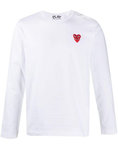 COMME DES GARÇONS PLAY Camiseta con corazón bordado - Blanco