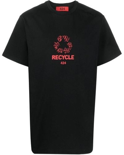 424 T-Shirt mit Logo-Print - Schwarz