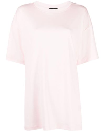 Styland Crew-neck Lyocell T-shirt - Pink