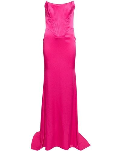 GIUSEPPE DI MORABITO Corset-style Satin Gown - Pink