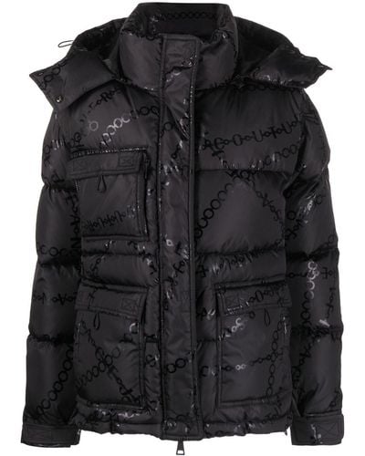 Versace Chain-print Puffer Jacket - Black