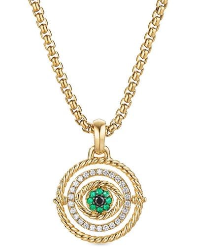 David Yurman 18kt Yellow Gold Evil Eye Mobile Emerald And Diamond Amulet - Metallic