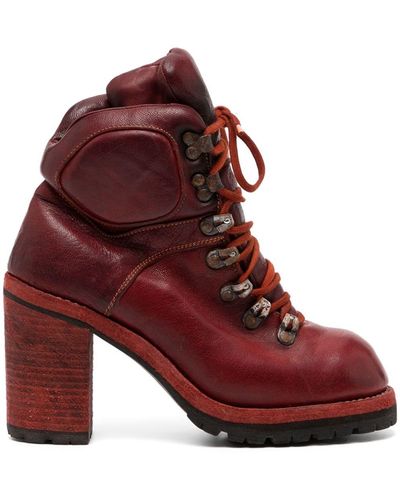 Guidi R19av 100mm Lace-up Boots - Red
