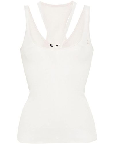ANDREADAMO Fine-ribbed Cut-out Tank Top - White