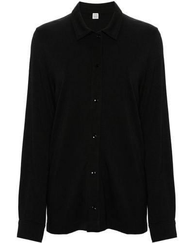 Totême Jersey Button-up Shirt - Black
