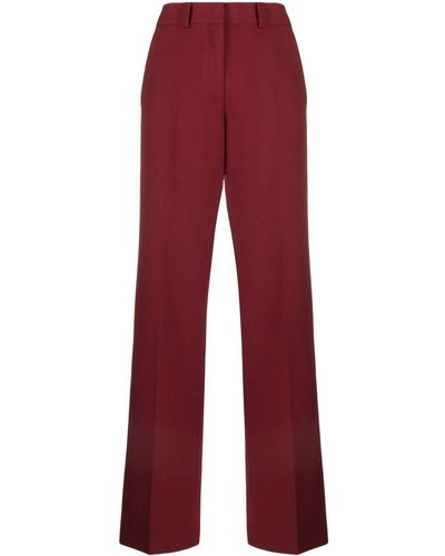 Quira Straight-leg Wool Trousers - Red