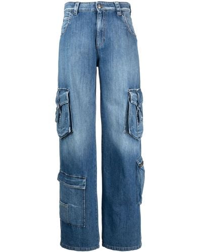 3x1 Jeans mit weitem Bein - Blau