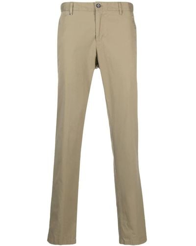 BOSS Tapered-leg Stretch-cotton Trousers - Natural