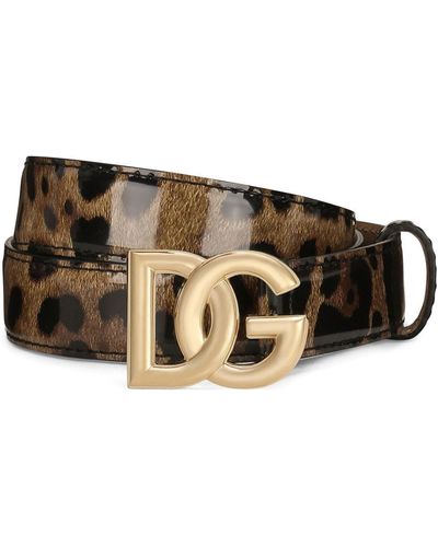 Dolce & Gabbana Kim Dolce&gabbana Gespriem Met Luipaardprint - Zwart