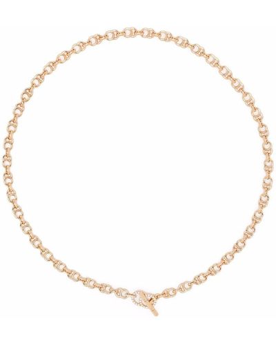 COURBET 18kt Recycled Rose Gold Celeste Laboratory-grown Diamond Clasp Chain Necklace - Pink