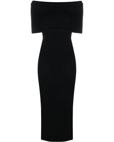 Wardrobe NYC Off-shoulder Ribbed Dress - Black