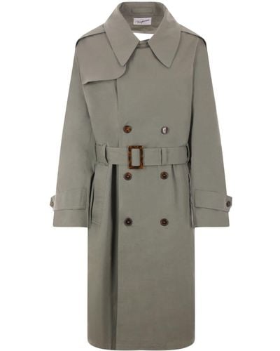 VAQUERA Open-back Double-breasted Trench Coat - Gray