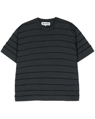 Sunnei Exposed-seam Organic Cotton T-shirt - Black