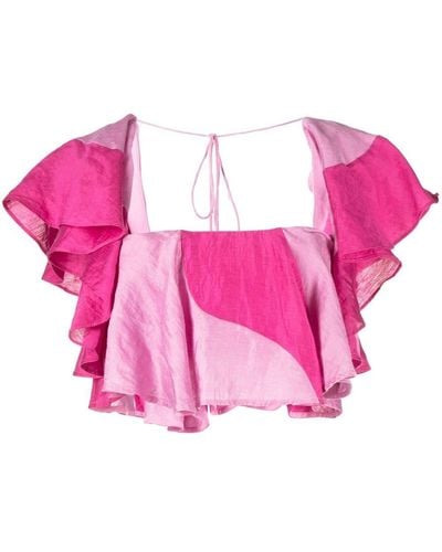 Acler Nelson Cropped-Top - Pink