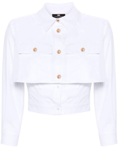 Elisabetta Franchi Popeline-Hemd im Layering-Look - Weiß