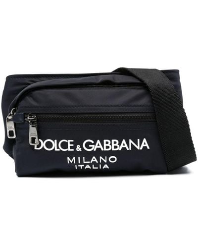Dolce & Gabbana Riñonera con logo en relieve - Negro