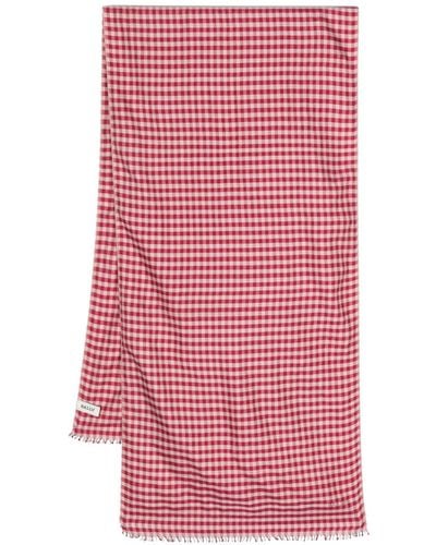 Bally Gingham-pattern Fringed Scarf - Pink