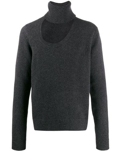 Bottega Veneta Turtleneck Cutout Cashmere Sweater - Grey