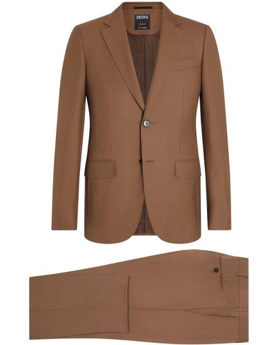 Zegna Kasjmier Blazer Met Enkele Rij Knopen - Bruin