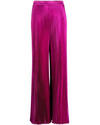L'idée Pleated Wide-leg Pants - Purple