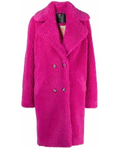 Philipp Plein Double-breasted Long Coat - Pink