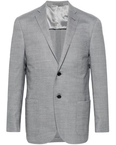 Corneliani Single-breasted Wool-blend Blazer - Gray