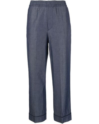 10 Corso Como Straight-leg Cropped Trousers - Blue