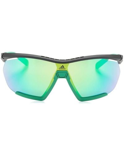 adidas Cmpt Aero Lite Shield-frame Sunglasses - Green
