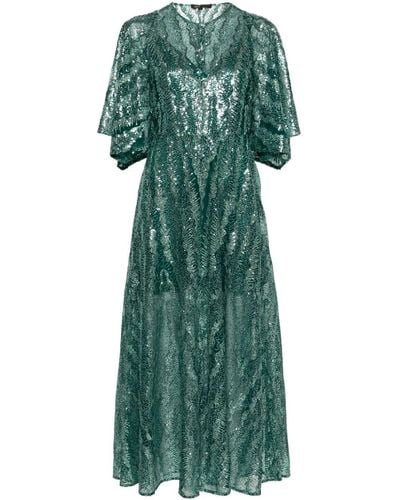 Maje Sequinned Maxi Dress - Green