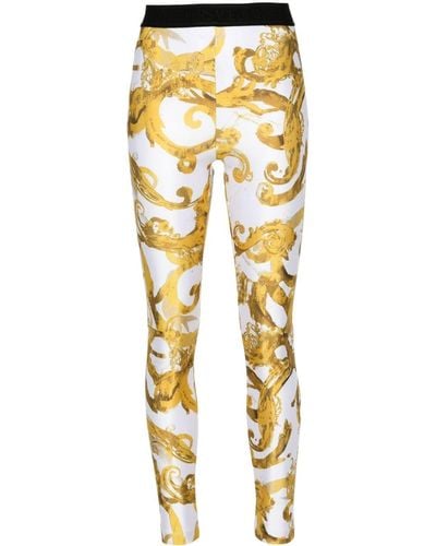 Versace Watercolour couture leggings - Mettallic