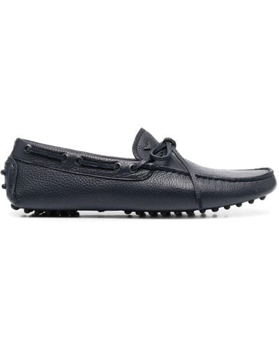 Emporio Armani Bow-detail Leather Loafers - Blue