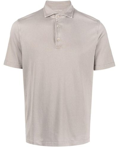 Fedeli Plain Cotton Polo Shirt - White
