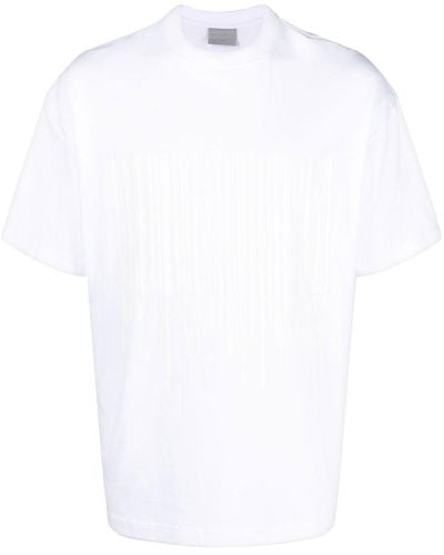 VTMNTS T-Shirt mit Dripping Barcode-Print - Weiß