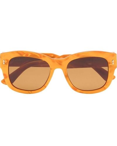 Gucci Rectangle-frame Branded Sunglasses - Orange