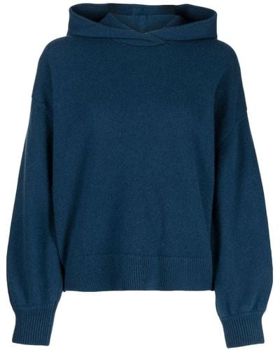 Pringle of Scotland Wool-cashmere Hooded Sweater - Blue