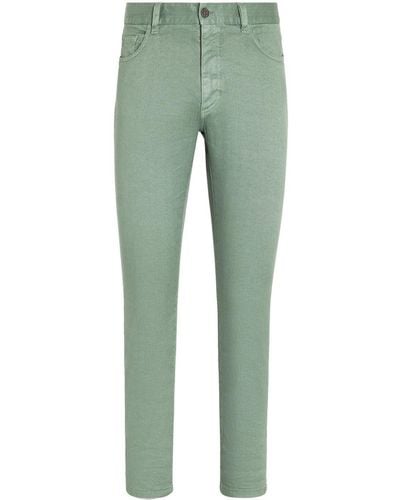 Zegna Roccia Mid-rise Skinny Jeans - Green