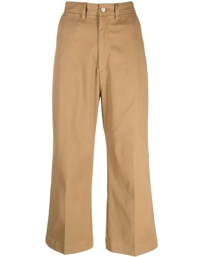 Polo Ralph Lauren High-waisted Cropped Trousers - Natural