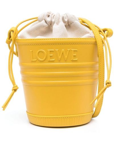 Loewe Jardinier Leather Bucket Bag - Yellow