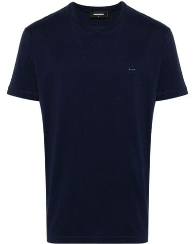DSquared² T-shirt con placca logo - Blu