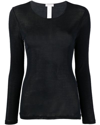 Hanro Top de manga larga - Negro