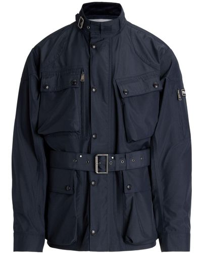 RLX Ralph Lauren Stehkragen-Jacke mit Gürtel - Blau