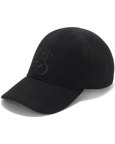 Jil Sander Embroidered-logo Cashmere Cap - Black