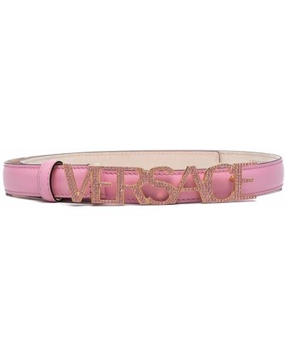 Versace ロゴバックル ベルト - ピンク