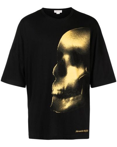 Alexander McQueen Skull-print Cotton T-shirt - Black