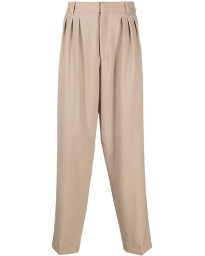 KENZO Pantalon de costume à design plissé - Neutre