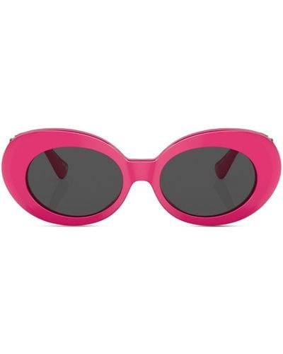 Versace Medusa Biggie Oval-frame Sunglasses - Red