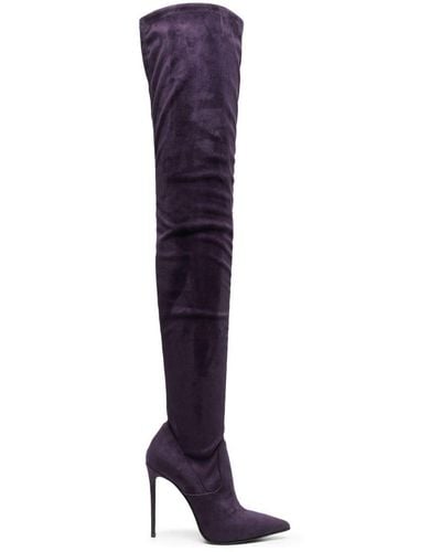 Le Silla Eva 120mm Suede Thigh-high Boots - Purple