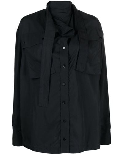 Lemaire タイネック シャツ - ブラック